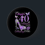 40th Birthday Queen Chapter 40 Fabulous Since 1986 6 Cm Round Badge<br><div class="desc">40th Birthday Queen Chapter 40 Fabulous Since 1986</div>