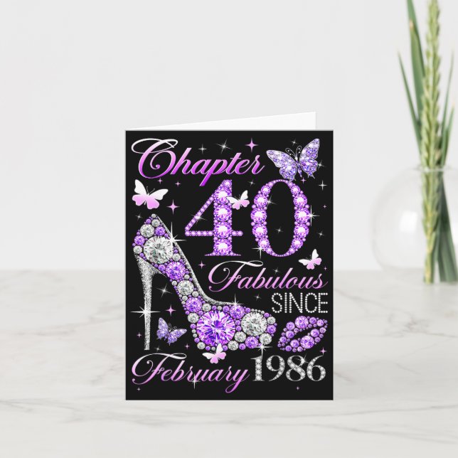 40th Birthday Queen Chapter 40 Fabulous Since 1986 Card (Front)