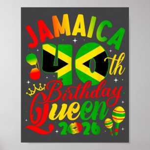 40th Birthday Queen Jamaica Girl Matching Party 20 Poster