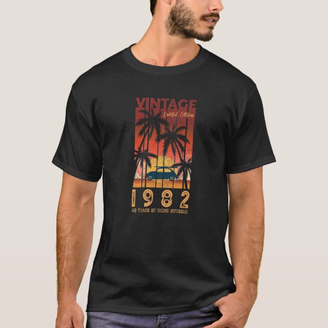 40Th Birthday Retro 40 Years Being Awesome Tees Vi (Front)