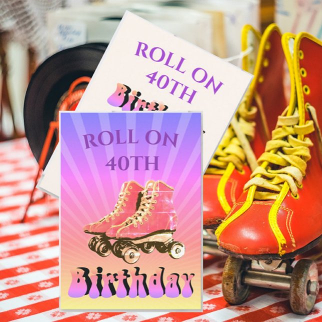 40th Birthday Retro Roller Skate Sunbeam Invitation (Creator Uploaded)