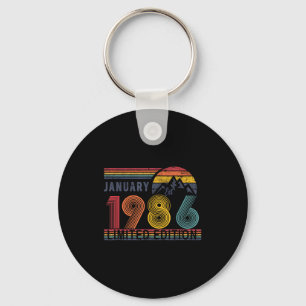 40th Birthday Retro Shirt,1986 Swea Gift January T Key Ring