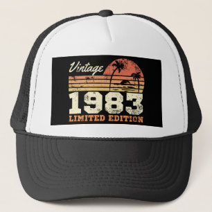 40th Birthday Retro Vintage 1983 Limited Edition Trucker Hat