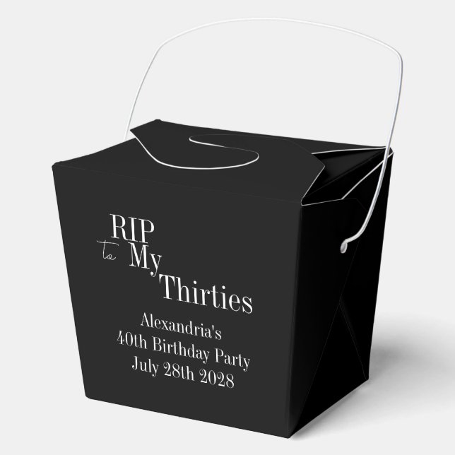 40th Birthday RIP 30s Party Favour Box (Front)