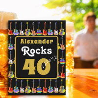 40th birthday Rock and Roll Guitar Personalised
