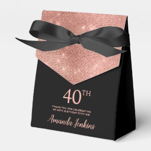 40th Birthday Rose Gold Thank You Favour Box