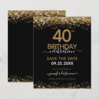 40th Birthday Save the Date Budget Invitation