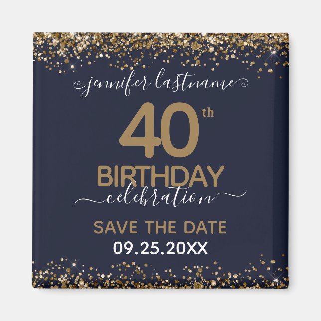 40th Birthday Save the Date Magnet (Front)