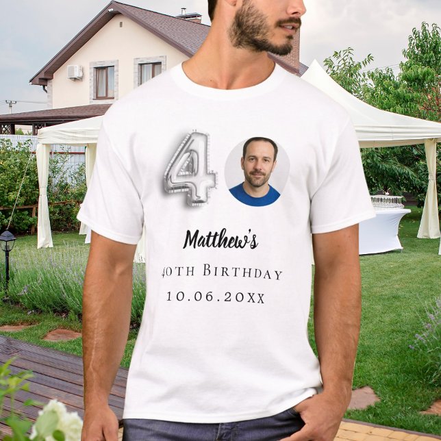 40th birthday silver photo T-Shirt (Creator Uploaded)