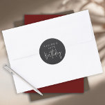 40th Birthday Simple Minimalist Flat Black Classic Round Sticker<br><div class="desc">A simple minimal 40th birthday sticker to use on party favours,  as envelope seals,  or on wrap and craft items for your party. The modern minimalist layout pairs a deep matte black background with refined ivory-beige typography—featuring a bold sans-serif paired with handwritten script for the word “Birthday.”</div>