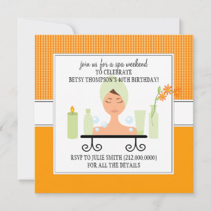 40th Birthday Spa Weekend Getaway Invitation
