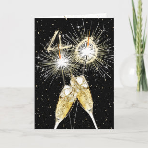 40th Birthday Sparklers and Champagne Toast Card
