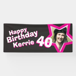 40th birthday star custom photo banner