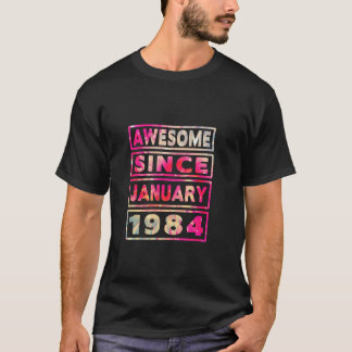 40th Birthday Tie Dye Decoration Awesome Since Jan T-Shirt