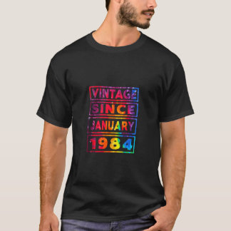 40th Birthday Tie Dye Decoration Vintage Since Jan T-Shirt