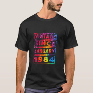 40th Birthday Tie Dye Decoration Vintage Since Jan T-Shirt