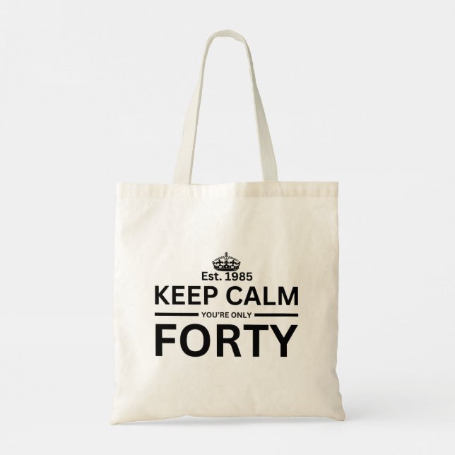 40th birthday tote bag (Back)