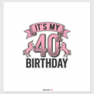 40th Birthday Unicorn Vintage Engraving Design_1