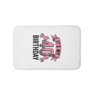 40th Birthday Unicorn Vintage Engraving Design_1 Bath Mat