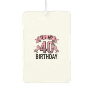 40th Birthday Unicorn Vintage Engraving Design_1 Car Air Freshener