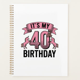 40th Birthday Unicorn Vintage Engraving Design_1 Planner