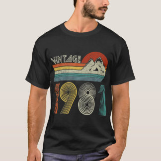 40th Birthday Vintage 1981 40 Years Old Retro Men  T-Shirt