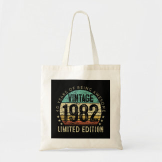 40th Birthday Vintage 1982 40 Year Old Gift Men Wo Tote Bag