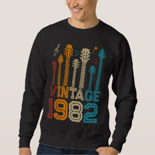 40th Birthday Vintage 1982 Guitarist Guitar Sweatshirt