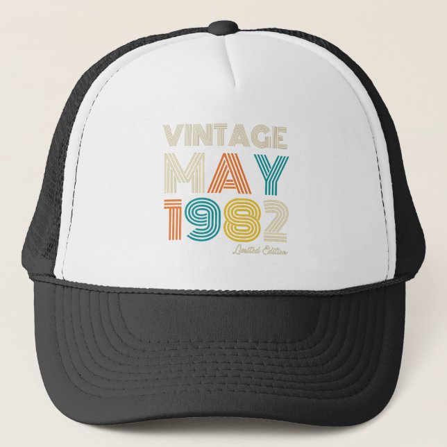 40th Birthday Vintage 1982 Limited Edition Trucker Hat (Front)