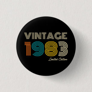 40th Birthday Vintage 1983 Limited Edition  3 Cm Round Badge