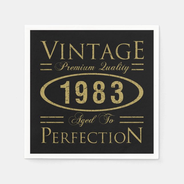 40th Birthday Vintage 1983 Napkin (Front)