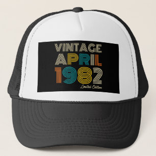 40th Birthday Vintage April 1982 Trucker Hat