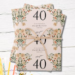 40th Birthday Vintage Floral Wrapping Paper Sheet<br><div class="desc">Throwback to a time of elegance and charm for the perfect 40th birthday celebration! Our Vintage Floral wrapping paper from Zazzle sets the scene,  making it the ideal addition to your party one-of-a-kind gift for your loved one.</div>