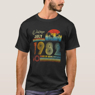 40Th Birthday Vintage July 1982 40 Years Old Gifts T-Shirt