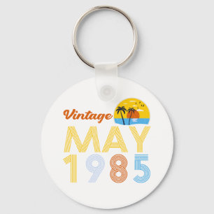 40th Birthday Vintage May 1985 40 Years Old Gifts Key Ring