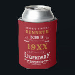 40th Birthday Vintage Red Gold Add Name Year Can Cooler<br><div class="desc">For those celebrating their 40th birthday we have the ideal birthday can cooler with a vintage feel. The red background with a white and gold vintage typography design is simple and yet elegant with a retro feel. Easily customise the text of this birthday gift using the template provided. See in...</div>