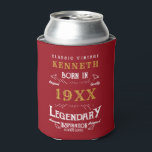 40th Birthday Vintage Red Gold Add Name Year Can Cooler<br><div class="desc">For those celebrating their 40th birthday we have the ideal birthday can cooler with a vintage feel. The red background with a white and gold vintage typography design is simple and yet elegant with a retro feel. Easily customise the text of this birthday gift using the template provided. See in...</div>