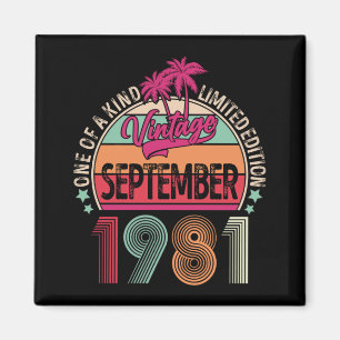40th Birthday Vintage Sep 1981 40 Years Old Magnet
