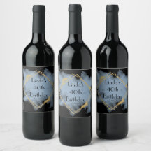 40th Birthday Wine Bottle Labels