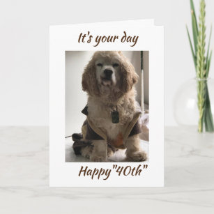 **40th BIRTHDAY WISHES FROM COCKER SPANIEL**  Card
