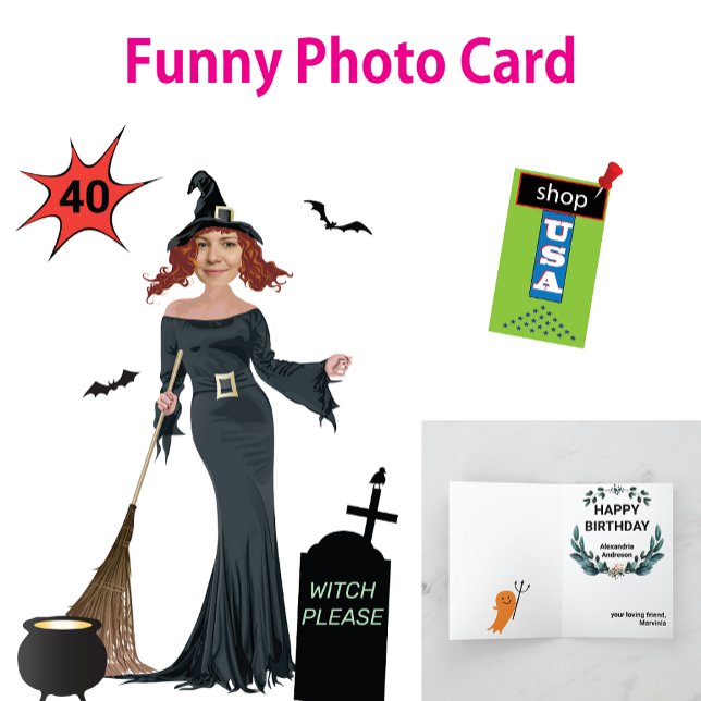 40th Birthday Womens New Funny Witch Please Card (Creator Uploaded)