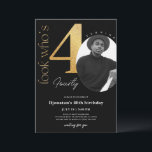 40th Black Gold Birthday Invitation with Photo<br><div class="desc">Designed for our Birthday Invitations with Photo collection,  this customisable Invitation Card features an editable photo section,  gold numbers & handwriting decorative fonts. Matching items available.</div>