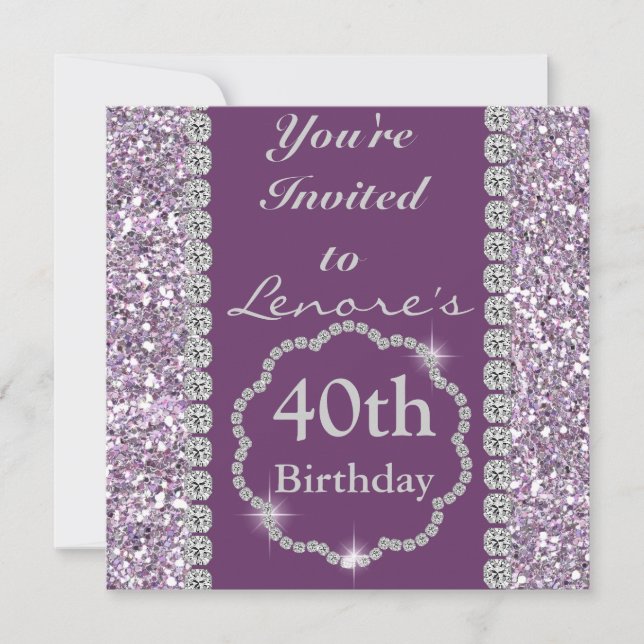 40th BLING Birthday Party Invitation (Front)
