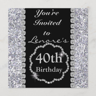40th BLING Birthday Party Invitation
