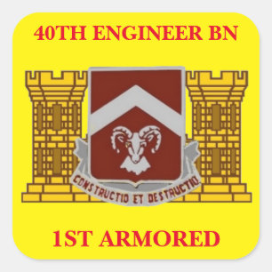40TH ENGINEER BATTALION 1ST ARMORED STICKERS