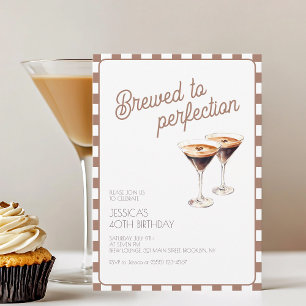 40th Espresso Martini Brewed Brown Birthday Party Invitation