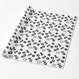 40th fortieth birthday personalise age wrapping paper