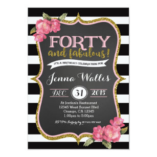 40th birthday invitations zazzle uk