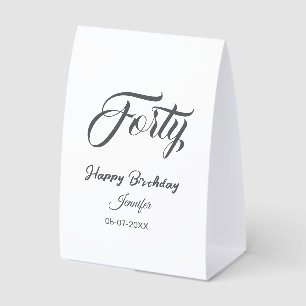40th forty letterbirthday add name date year gray 