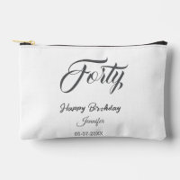 40th forty letterbirthday add name date year gray 
